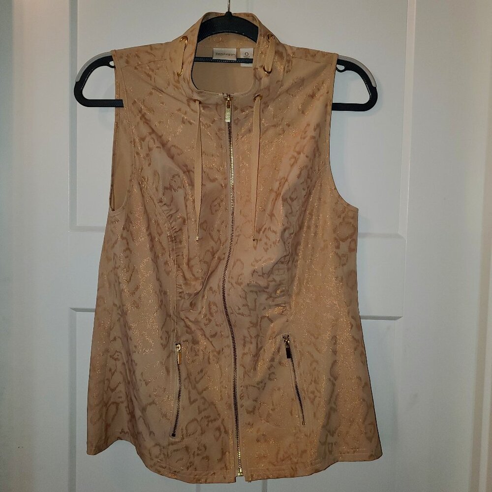 Zynergy by Chico's metallic animal print vest Size O
